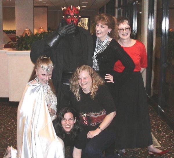 Embarrassed Maul.  Yes... the ladies of the DMEB2 embarrassed Maulie.  (ScottMaul, MaulMaus, DarkLady, Belle, DarthCleo and Savage)