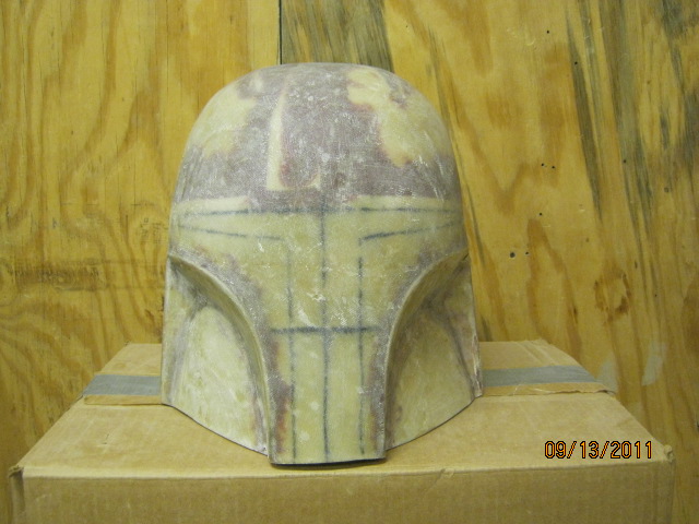 helmet 12 fiberglass complete and sanded.JPG
