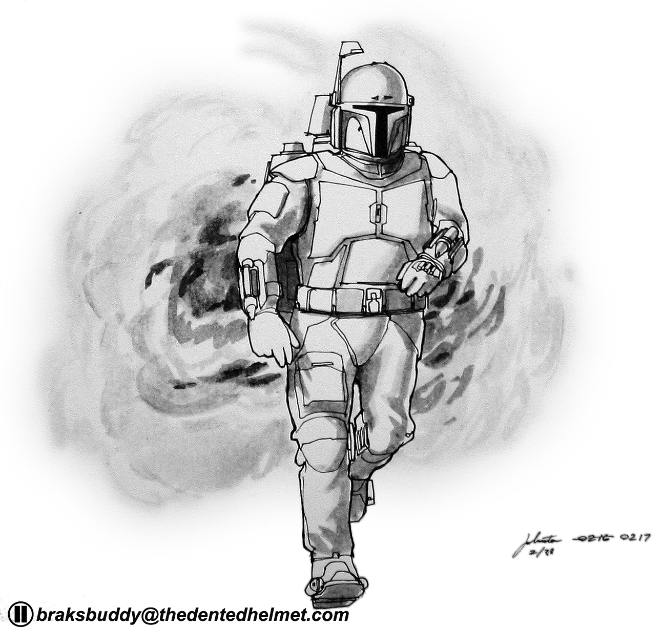 Boba Fett Concept Art by Joe Johnston