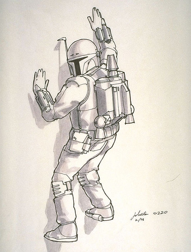 Boba Fett Concept Art by Joe Johnston