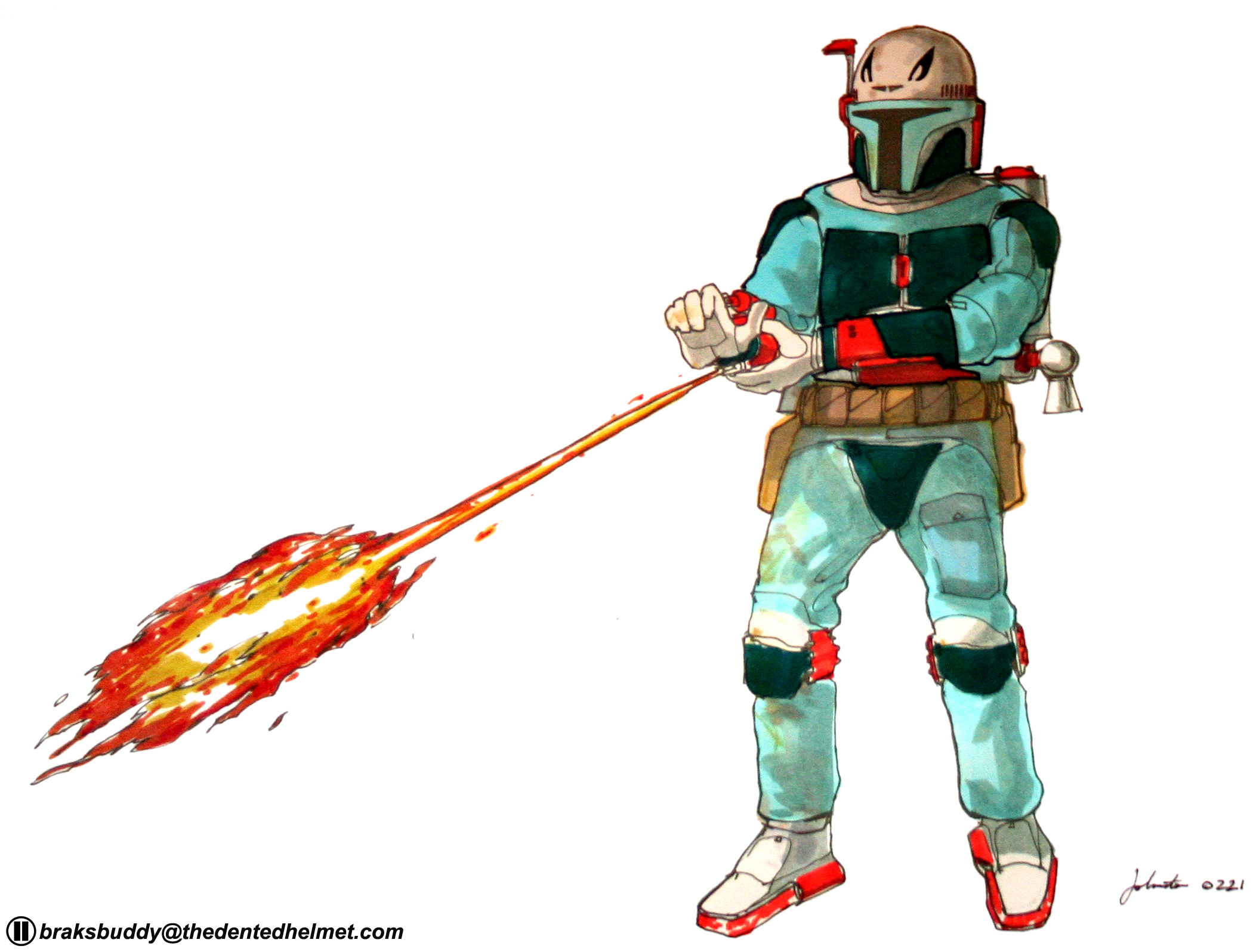 Boba Fett Concept Art by Joe Johnston