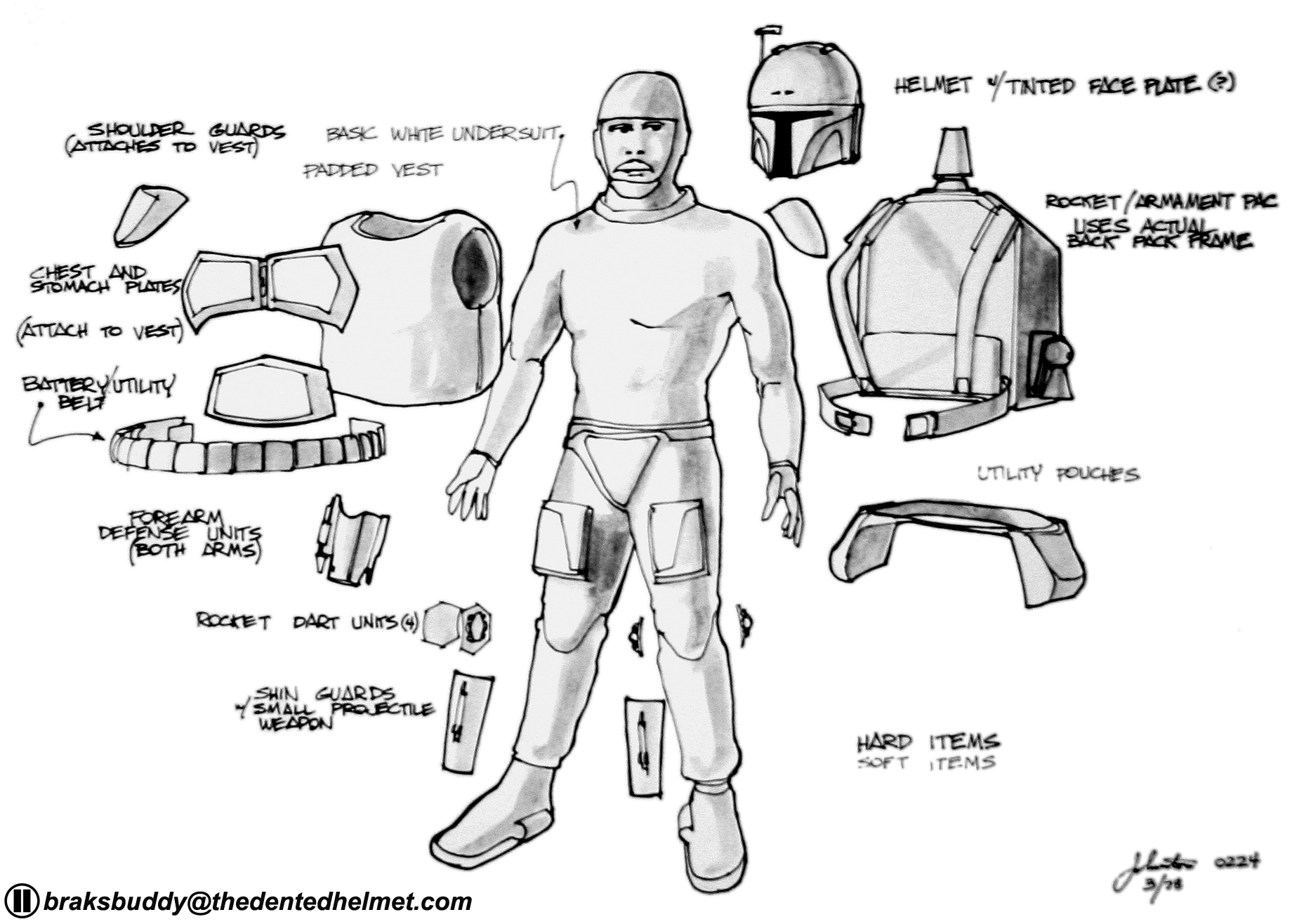 Boba Fett Concept Art by Joe Johnston