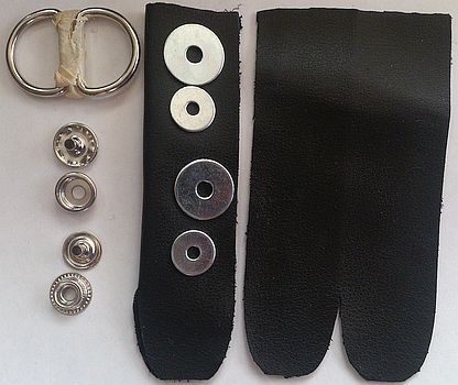 Helmet left/right strap Cut leatherette