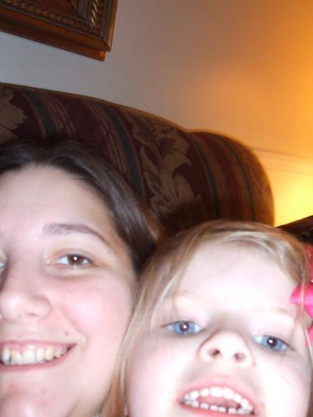 Me and my niece Kaylee being silly.  She took this picture.