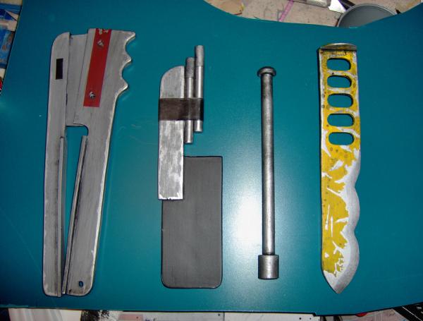 Shin Tools built using WOF's Templates, sintra, wooden dowels.
